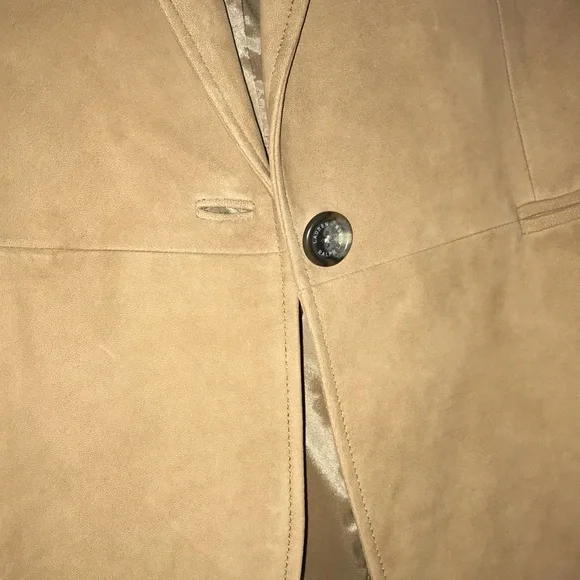 Lauren Ralph Lauren Notch Lapel Suede Hunter Tan Blazer Jacket $798 - Picture 12 of 12